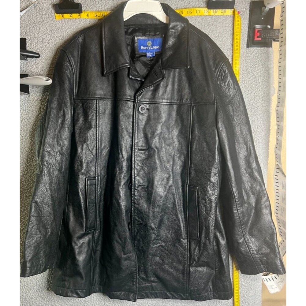 VTG Berry Lane Men's Genuine Black Leather Jacket Size X-Large